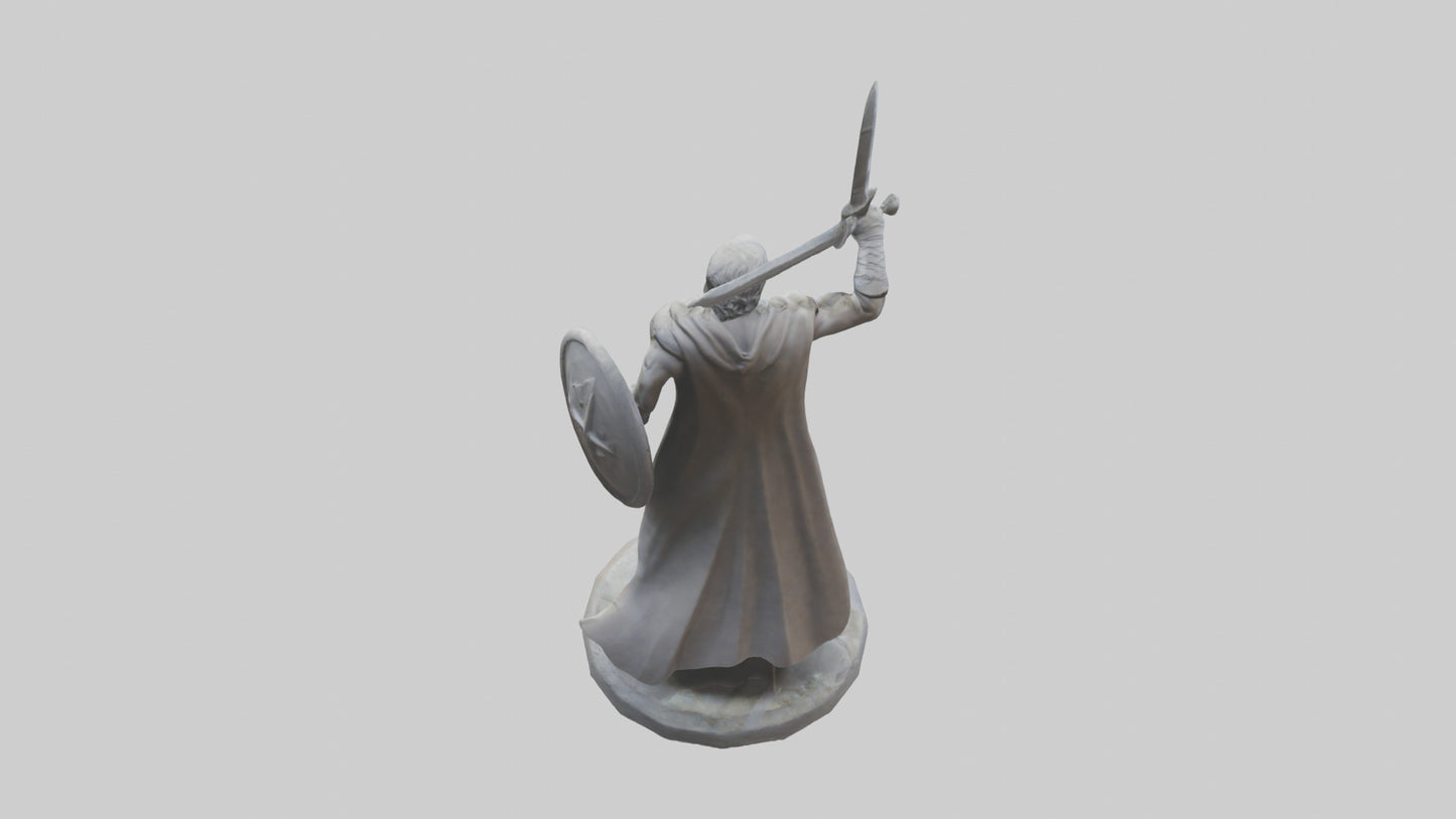 3D model Heroic Battle Stance Sculpture model VR / AR / low-poly