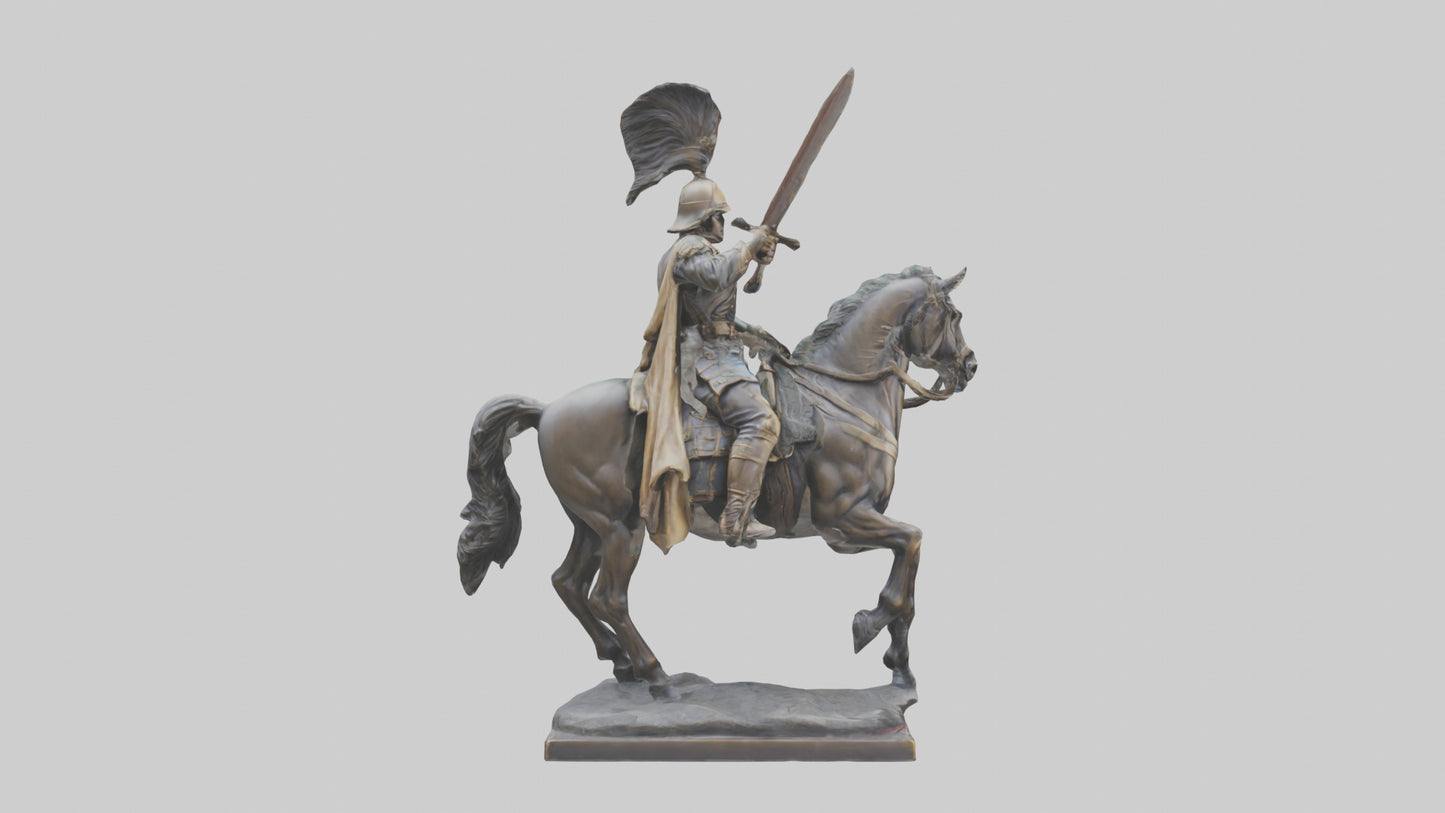 3D model Heroic Cavalry Soldier Statue model VR / AR / low-poly