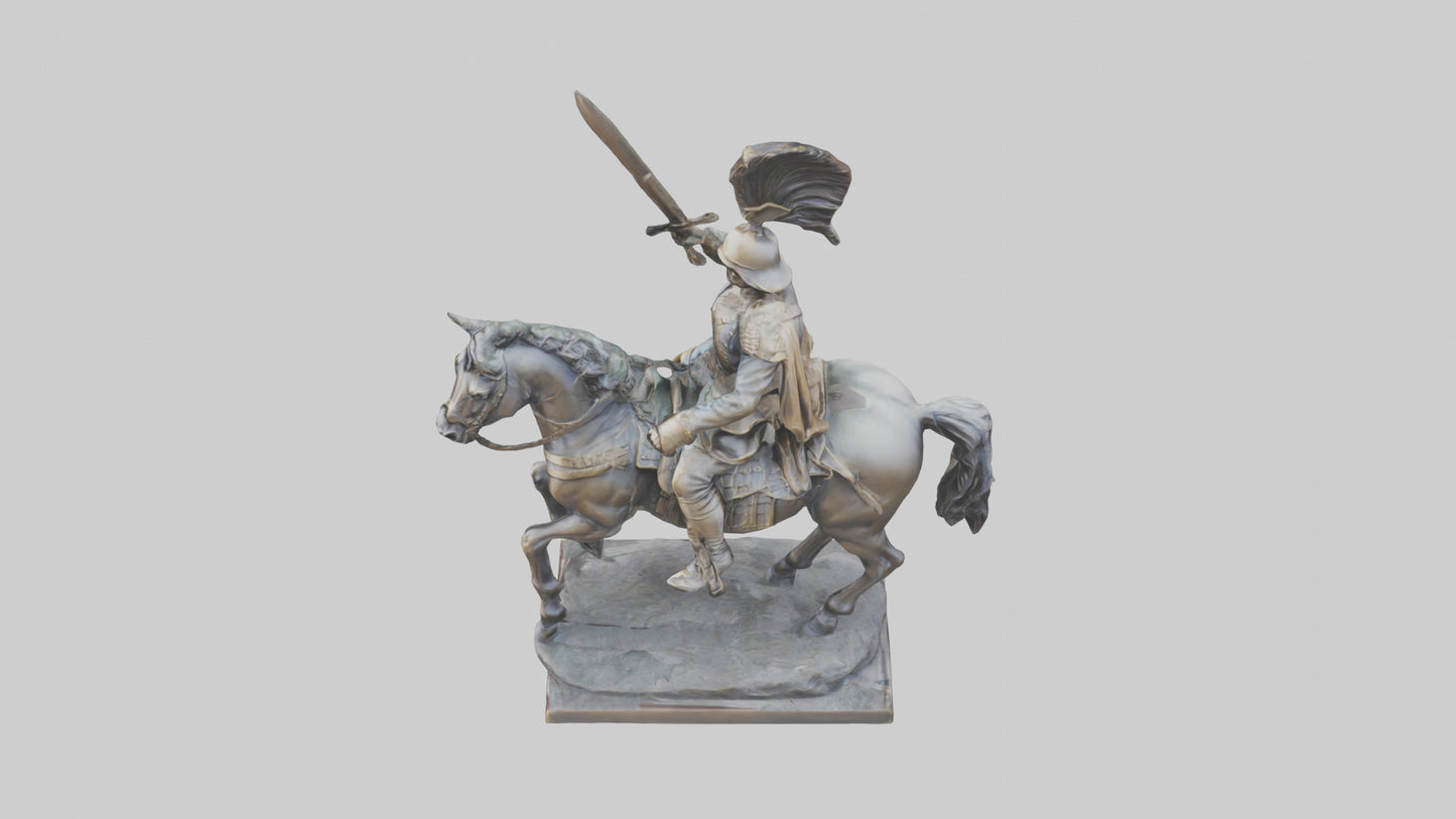 3D model Heroic Cavalry Soldier Statue model VR / AR / low-poly