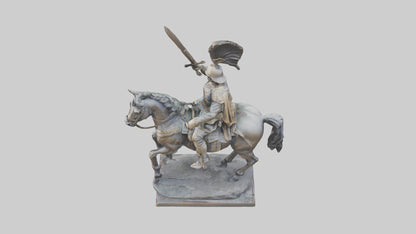 3D model Heroic Cavalry Soldier Statue model VR / AR / low-poly