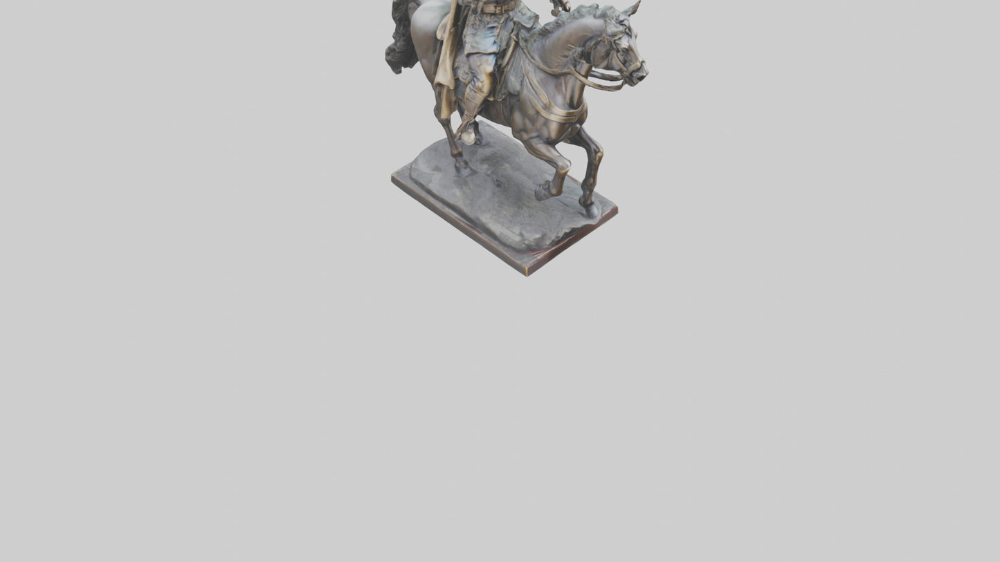 3D model Heroic Cavalry Soldier Statue model VR / AR / low-poly