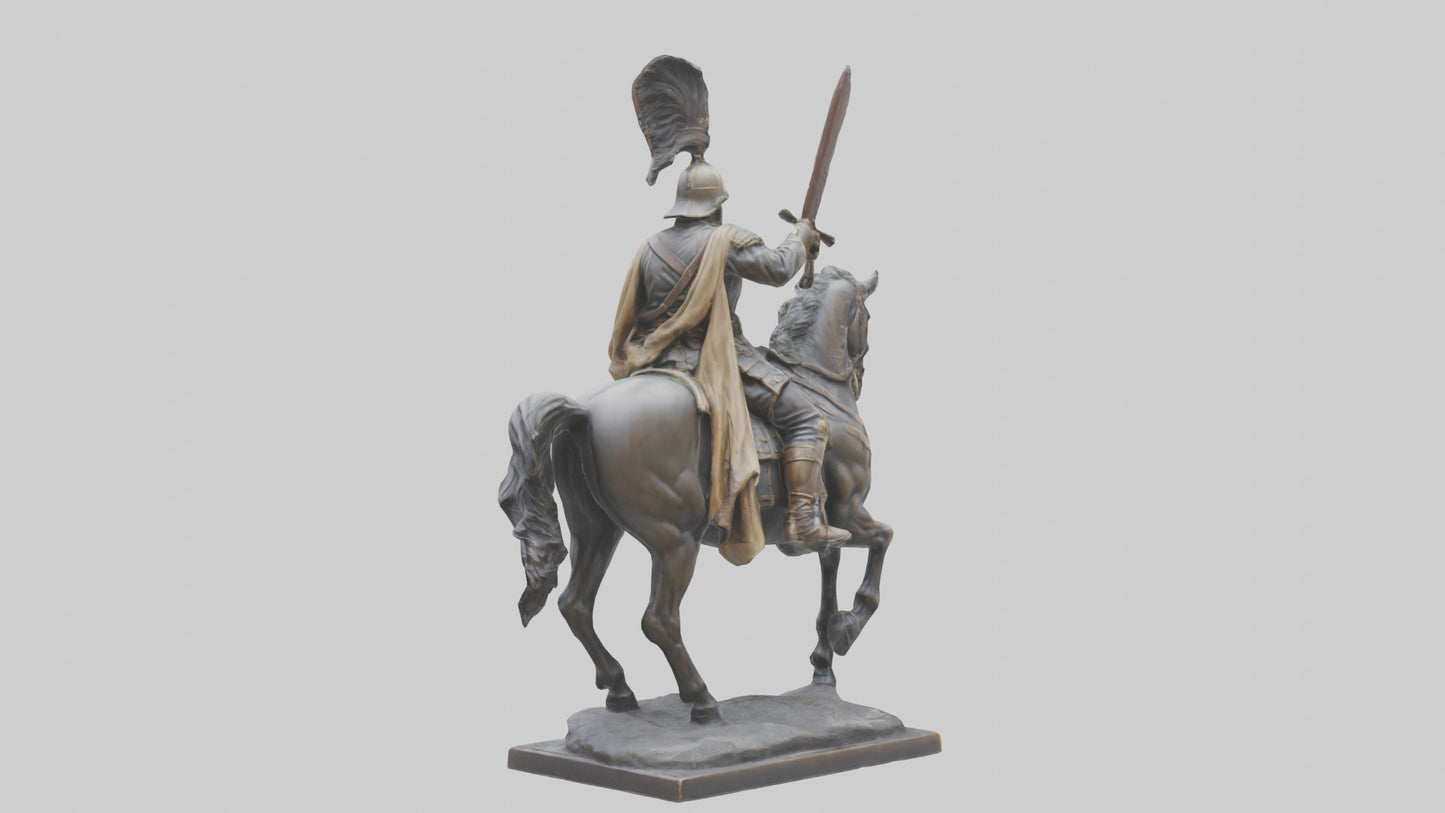 3D model Heroic Cavalry Soldier Statue model VR / AR / low-poly