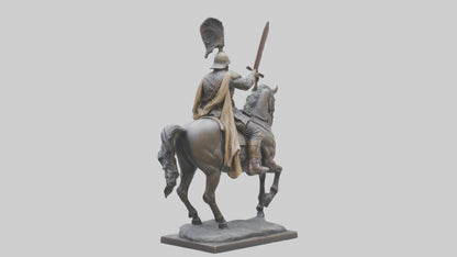 3D model Heroic Cavalry Soldier Statue model VR / AR / low-poly