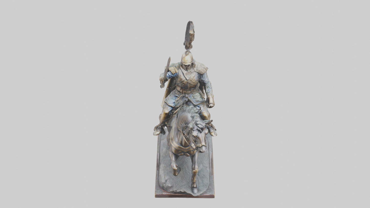 3D model Heroic Cavalry Soldier Statue model VR / AR / low-poly
