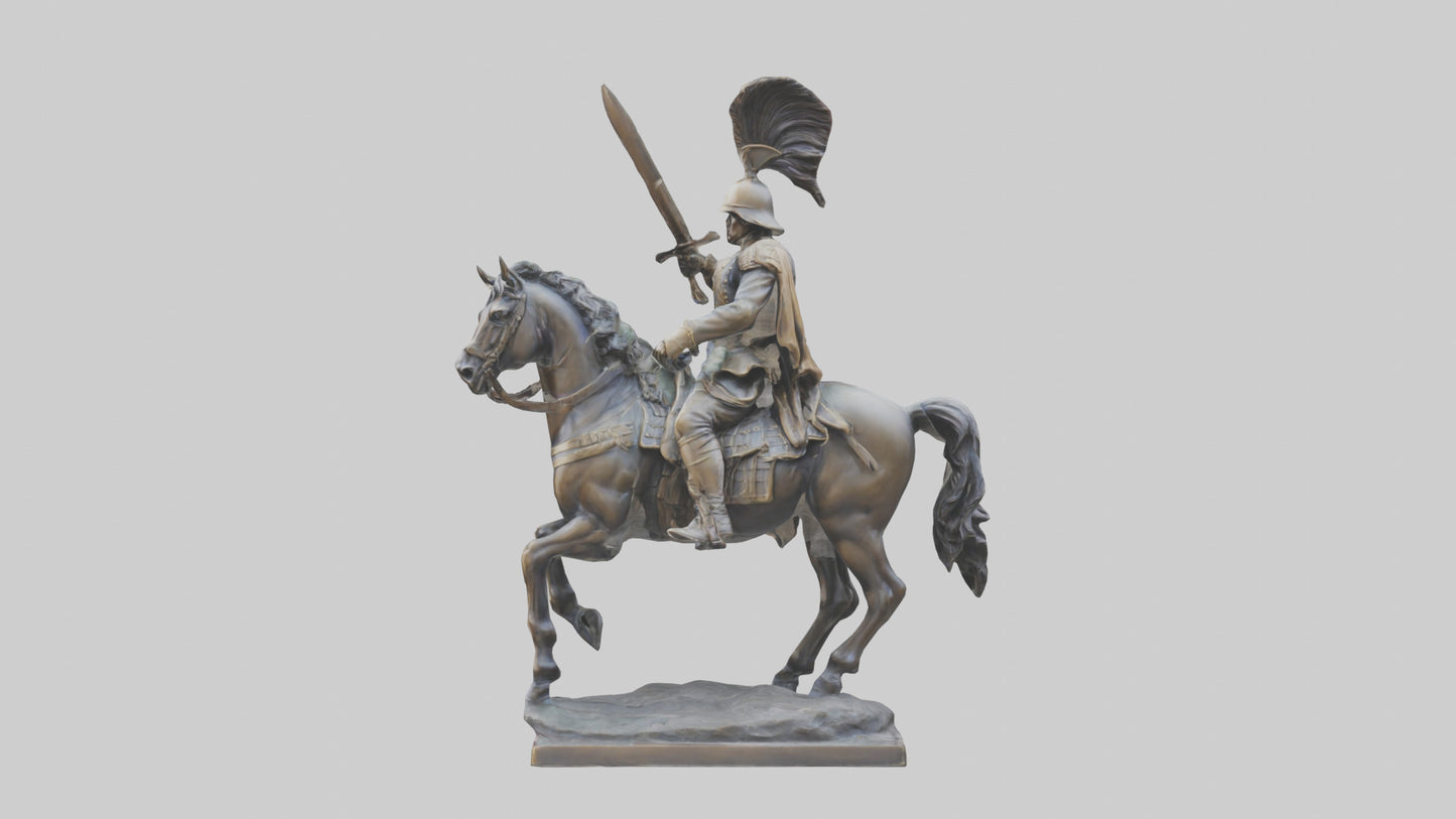 3D model Heroic Cavalry Soldier Statue model VR / AR / low-poly