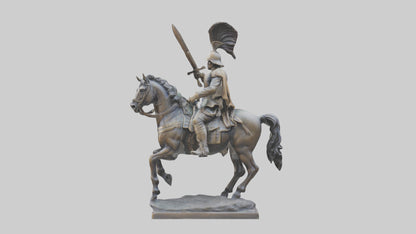 3D model Heroic Cavalry Soldier Statue model VR / AR / low-poly