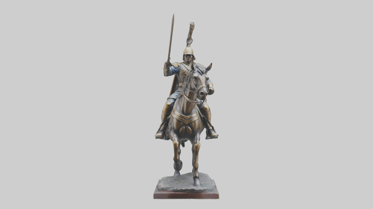 3D model Heroic Cavalry Soldier Statue model VR / AR / low-poly