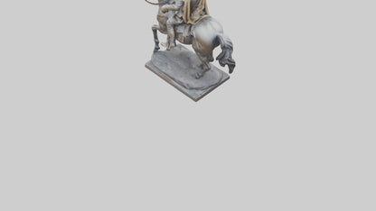 3D model Heroic Cavalry Soldier Statue model VR / AR / low-poly