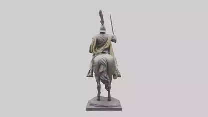 3D model Heroic Cavalry Soldier Statue model VR / AR / low-poly