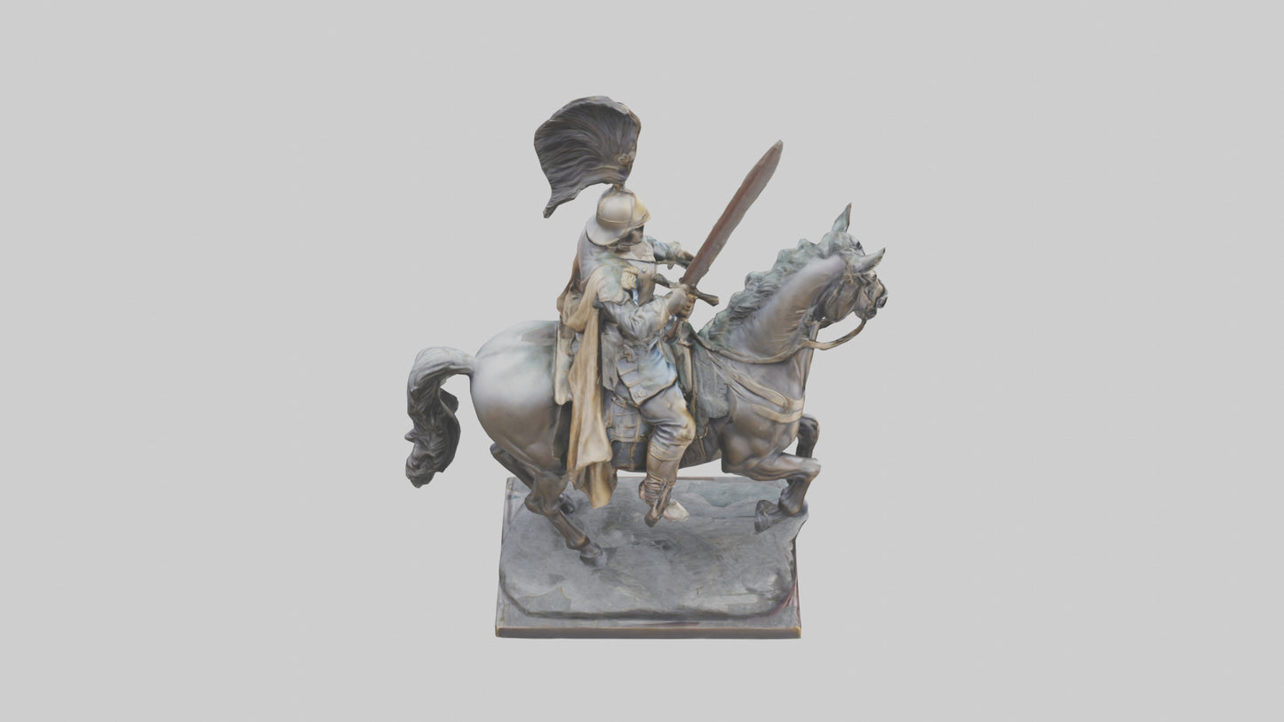 3D model Heroic Cavalry Soldier Statue model VR / AR / low-poly