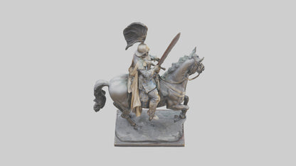 3D model Heroic Cavalry Soldier Statue model VR / AR / low-poly