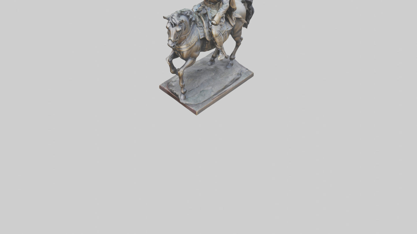 3D model Heroic Cavalry Soldier Statue model VR / AR / low-poly