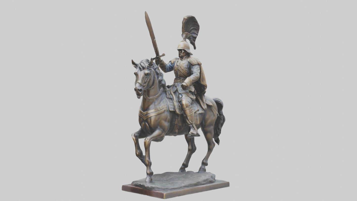 3D model Heroic Cavalry Soldier Statue model VR / AR / low-poly