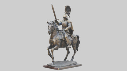 3D model Heroic Cavalry Soldier Statue model VR / AR / low-poly