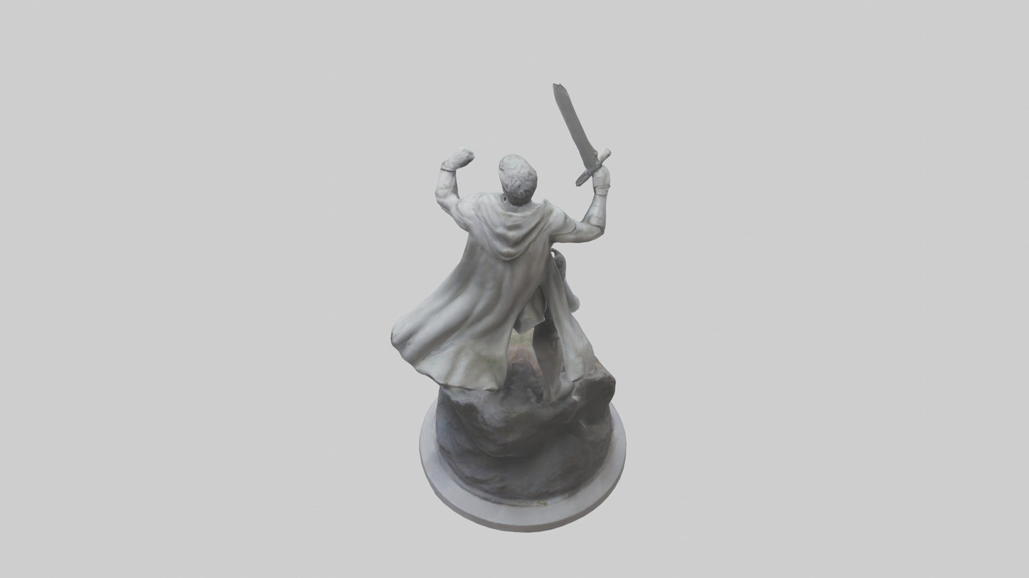 Heroic Fight Statue model VR / AR / low-poly