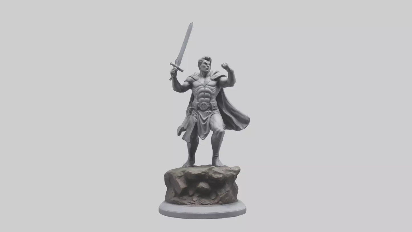 Heroic Fight Statue model VR / AR / low-poly