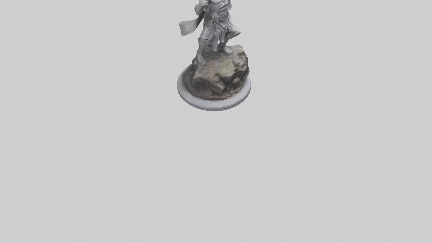Heroic Fight Statue model VR / AR / low-poly