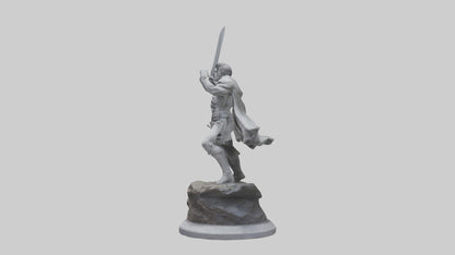 Heroic Fight Statue model VR / AR / low-poly