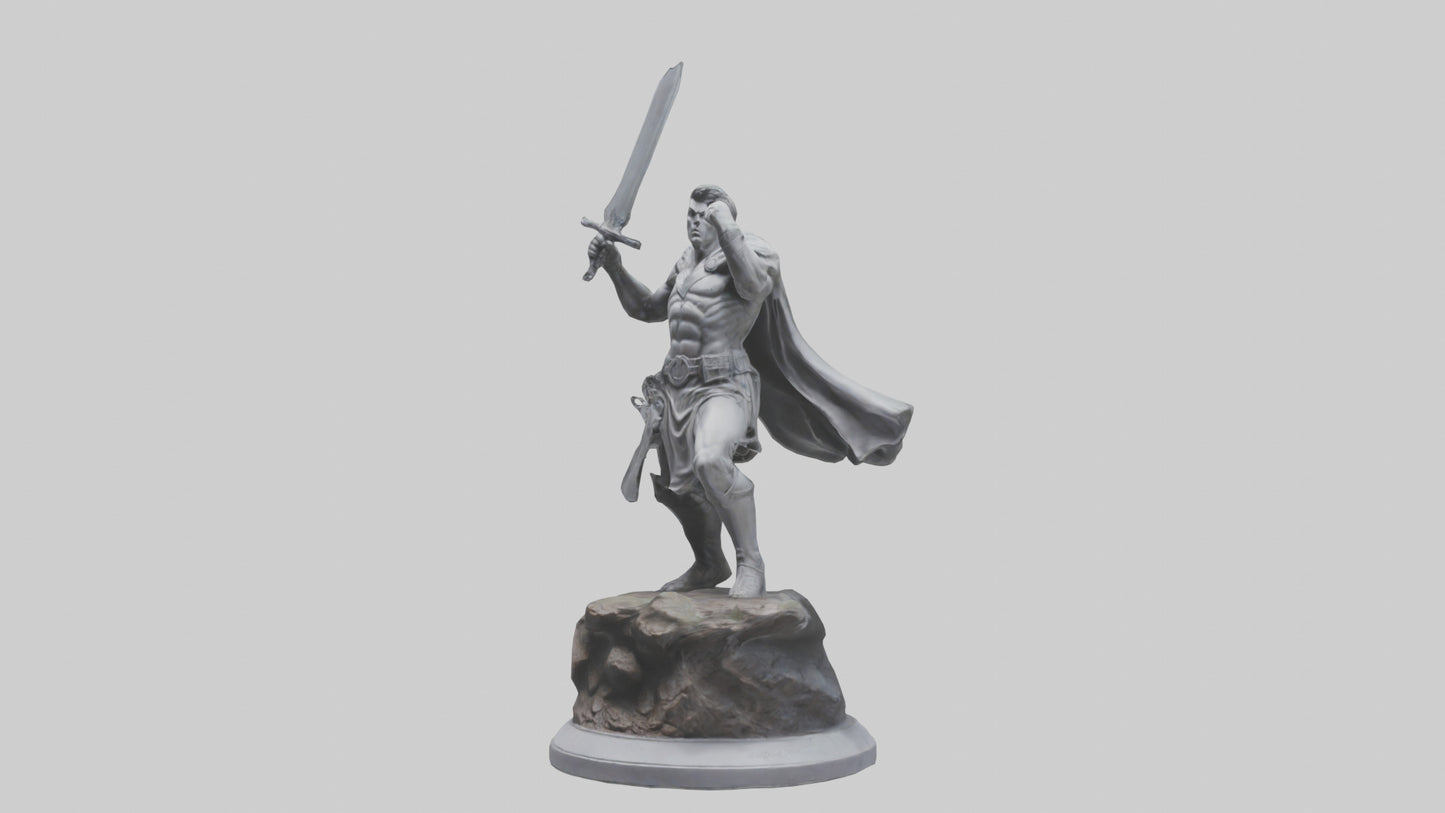 Heroic Fight Statue model VR / AR / low-poly