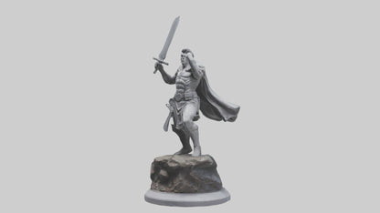 Heroic Fight Statue model VR / AR / low-poly