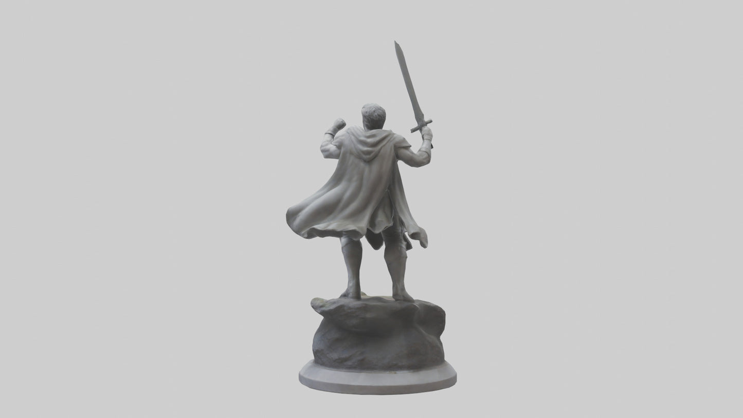 Heroic Fight Statue model VR / AR / low-poly
