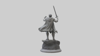 Heroic Fight Statue model VR / AR / low-poly