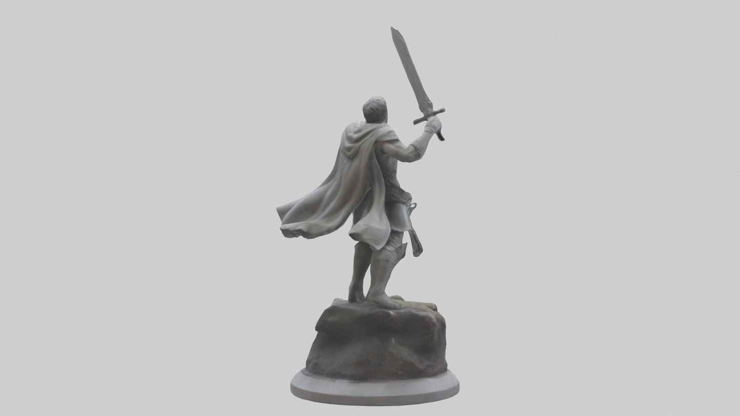 Heroic Fight Statue model VR / AR / low-poly