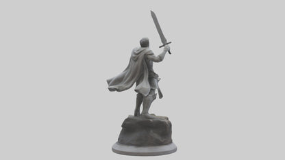 Heroic Fight Statue model VR / AR / low-poly