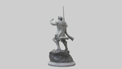 Heroic Fight Statue model VR / AR / low-poly