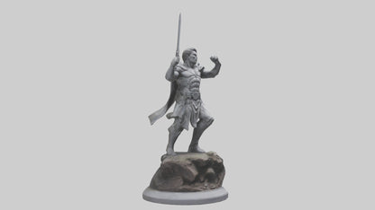 Heroic Fight Statue model VR / AR / low-poly