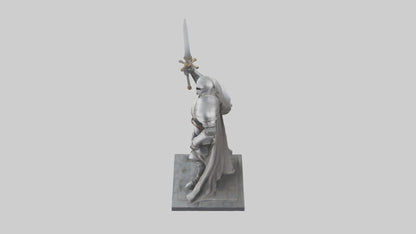 3D model Heroic Knight with Sword Statue model VR / AR / low-poly