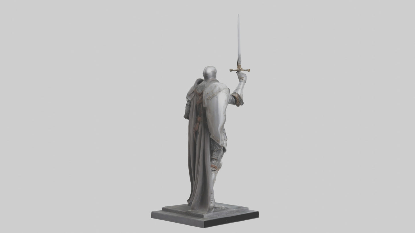 3D model Heroic Knight with Sword Statue model VR / AR / low-poly