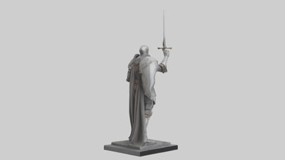 3D model Heroic Knight with Sword Statue model VR / AR / low-poly