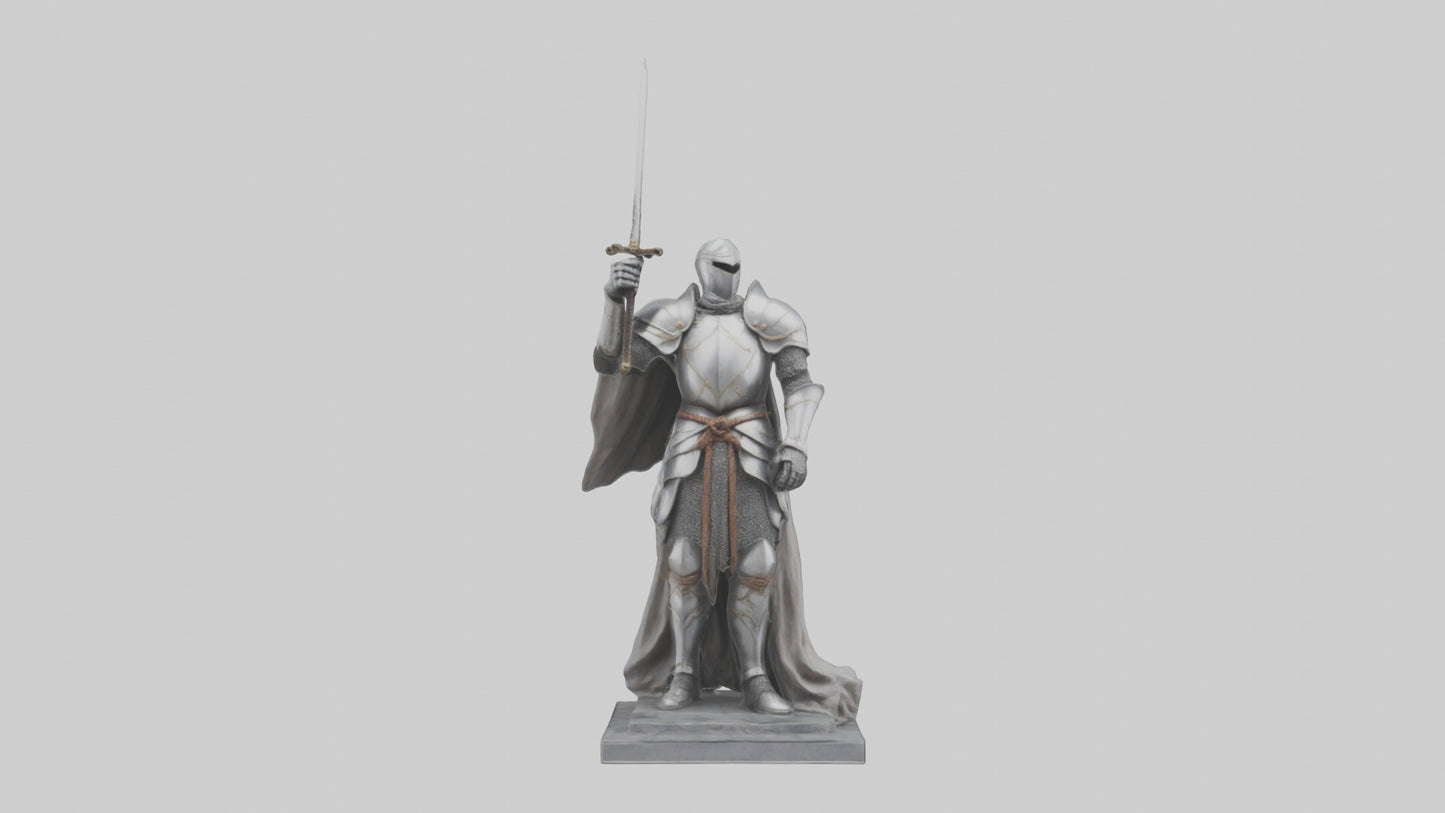 3D model Heroic Knight with Sword Statue model VR / AR / low-poly