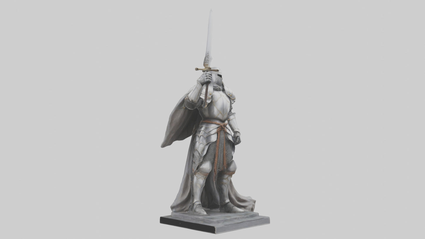 3D model Heroic Knight with Sword Statue model VR / AR / low-poly