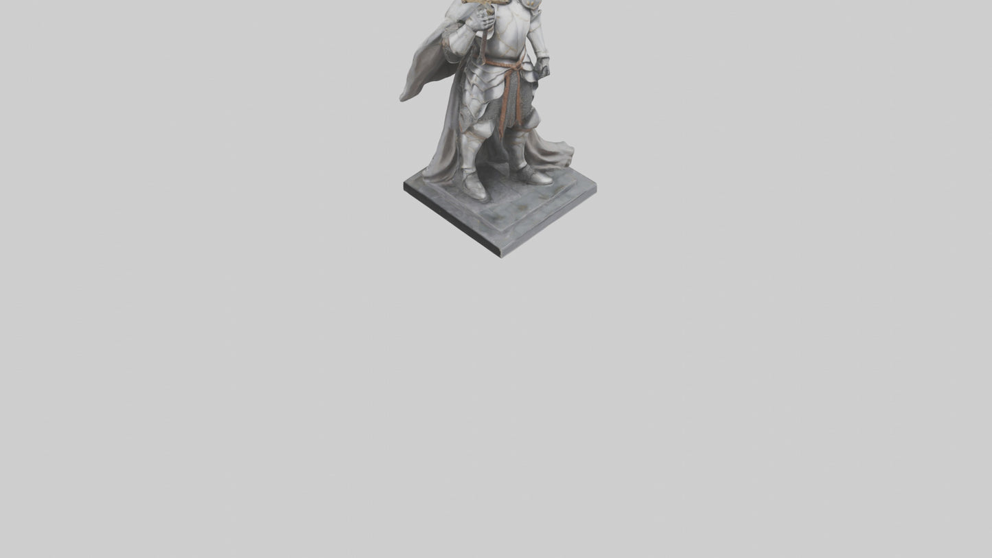 3D model Heroic Knight with Sword Statue model VR / AR / low-poly