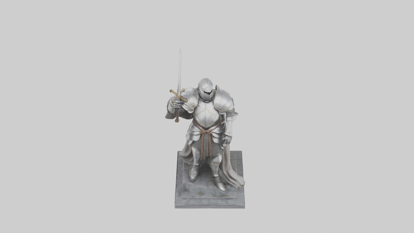 3D model Heroic Knight with Sword Statue model VR / AR / low-poly