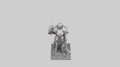 3D model Heroic Knight with Sword Statue model VR / AR / low-poly