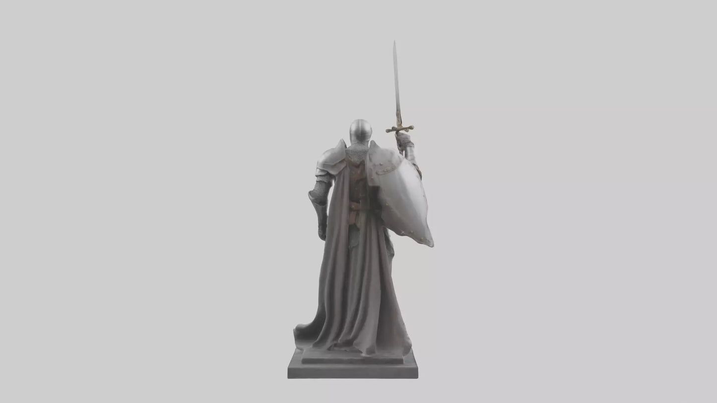 3D model Heroic Knight with Sword Statue model VR / AR / low-poly