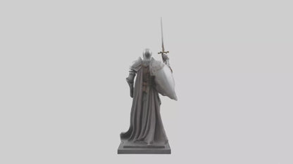 3D model Heroic Knight with Sword Statue model VR / AR / low-poly