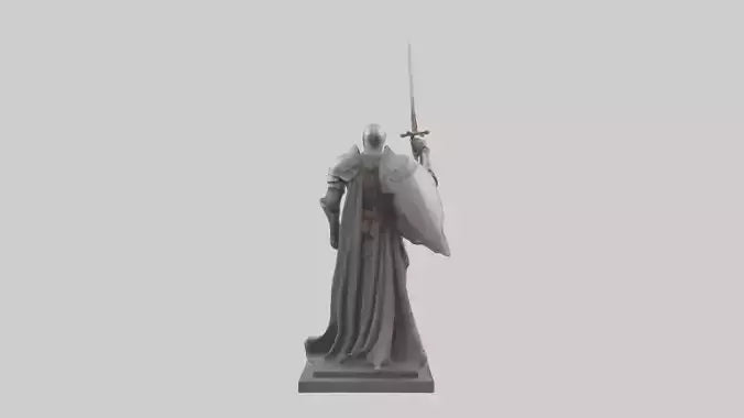 3D model Heroic Knight with Sword Statue model VR / AR / low-poly
