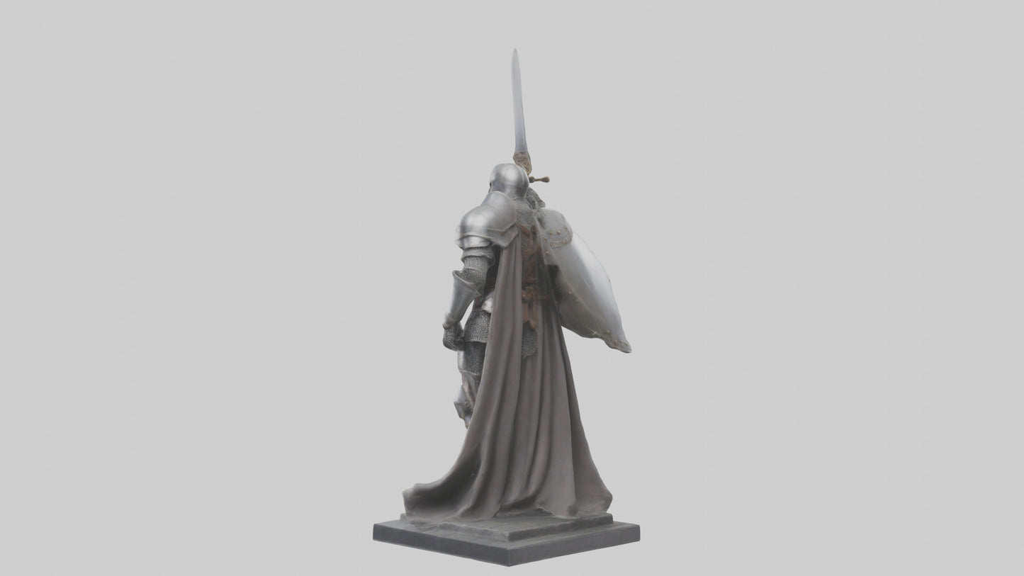 3D model Heroic Knight with Sword Statue model VR / AR / low-poly