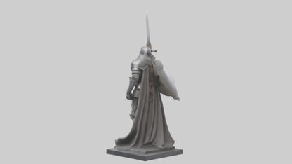3D model Heroic Knight with Sword Statue model VR / AR / low-poly