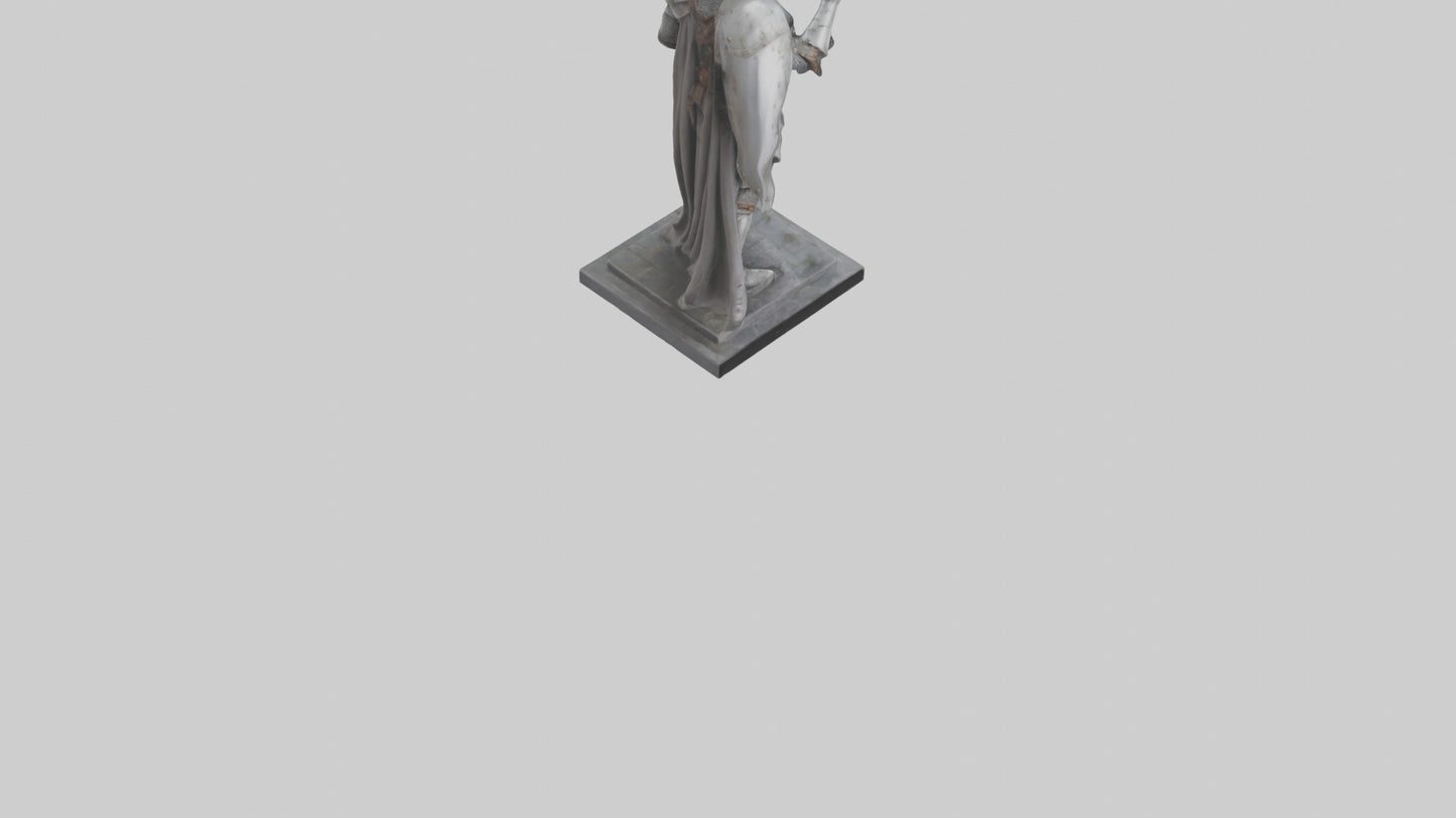 3D model Heroic Knight with Sword Statue model VR / AR / low-poly