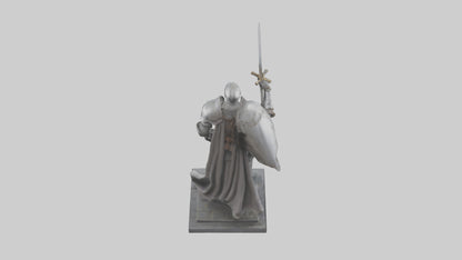 3D model Heroic Knight with Sword Statue model VR / AR / low-poly