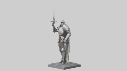 3D model Heroic Knight with Sword Statue model VR / AR / low-poly