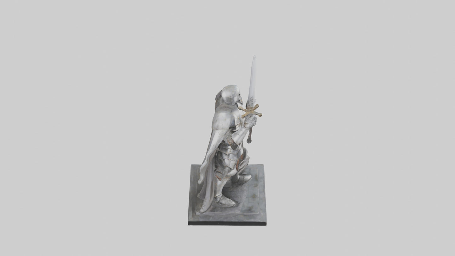 3D model Heroic Knight with Sword Statue model VR / AR / low-poly
