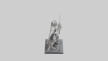 3D model Heroic Knight with Sword Statue model VR / AR / low-poly