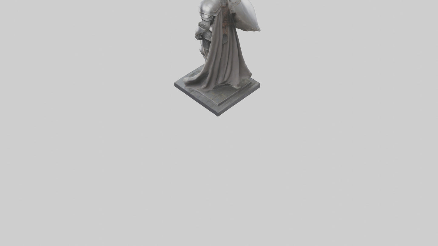 3D model Heroic Knight with Sword Statue model VR / AR / low-poly