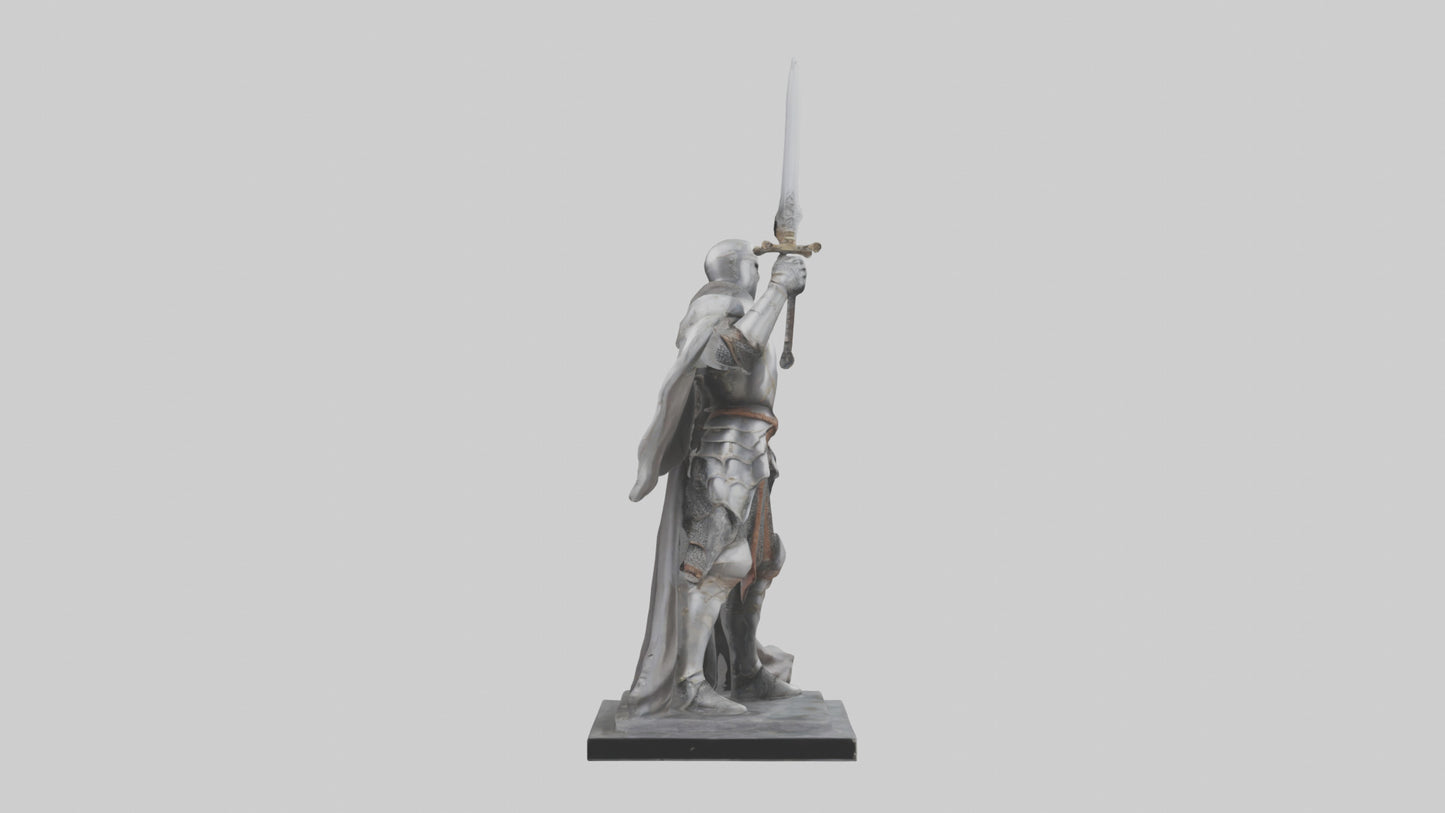 3D model Heroic Knight with Sword Statue model VR / AR / low-poly